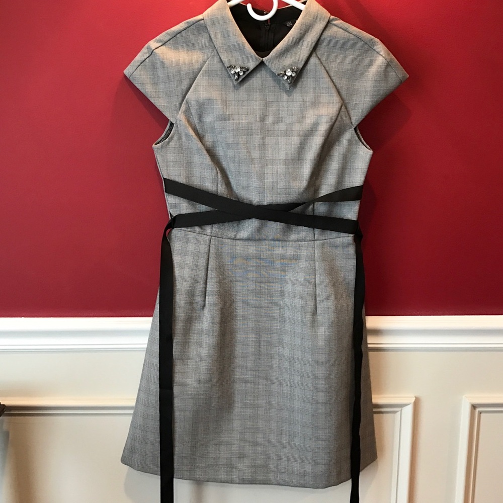 SOLD OUT Zara Glen Plaid Jewel Collar Dress size S